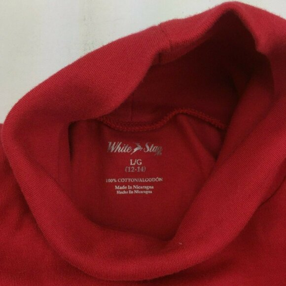 White Stag Womens Long Sleeve Red Cotton Turtleneck Top Size XL 16-18 - Picture 7 of 8